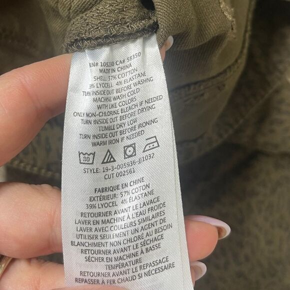 Joie Park Skinny Leopard Green Moto Cargo Ankle Fit Skinny Jeans Size 25 - Picture 16 of 16